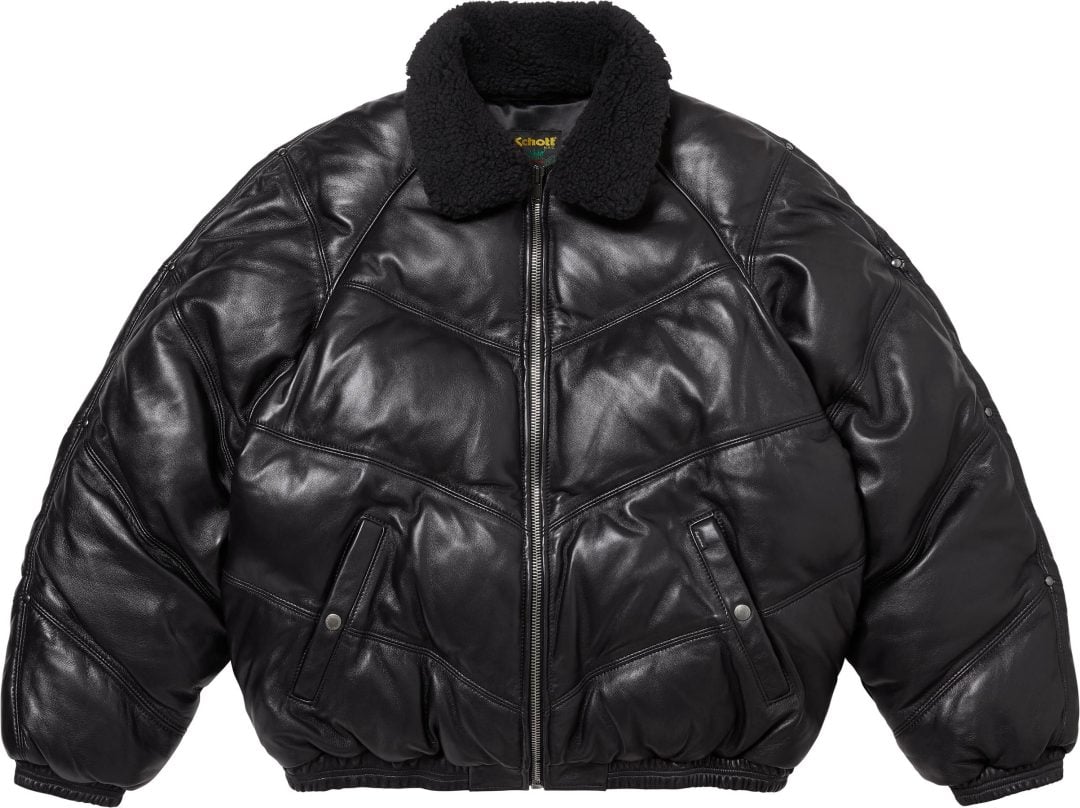 supreme-24fw-24aw-supreme-schott-chevron-leather-down-puffer-jacket