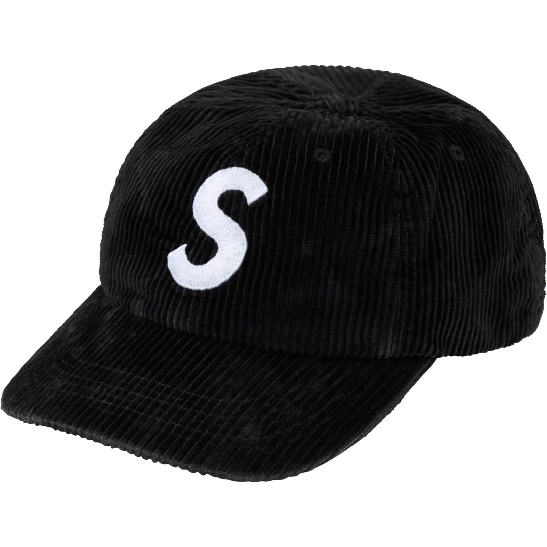 supreme-24fw-24aw-corduroy-s-logo-6-panel