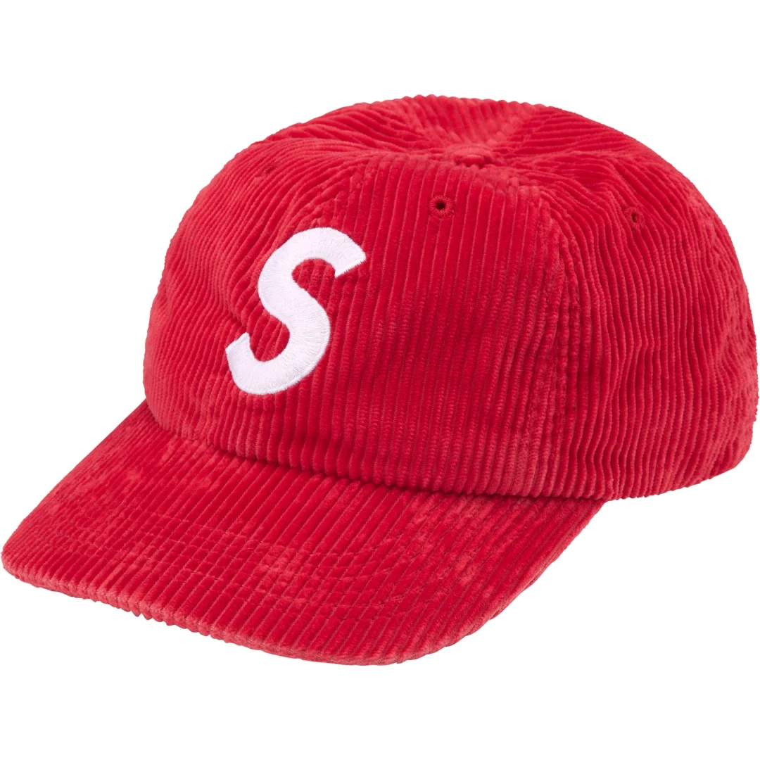 supreme-24fw-24aw-corduroy-s-logo-6-panel