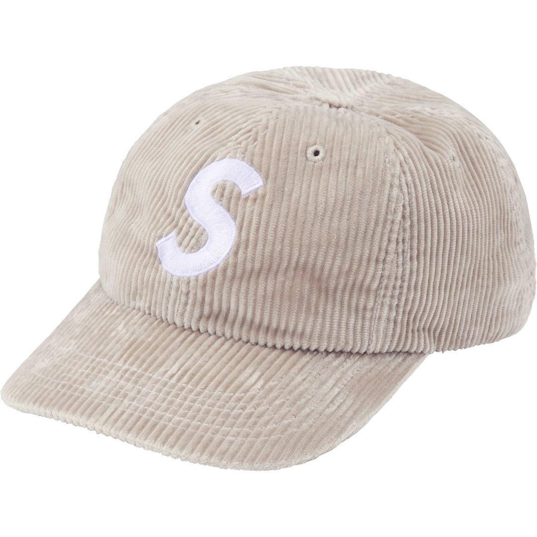 supreme-24fw-24aw-corduroy-s-logo-6-panel