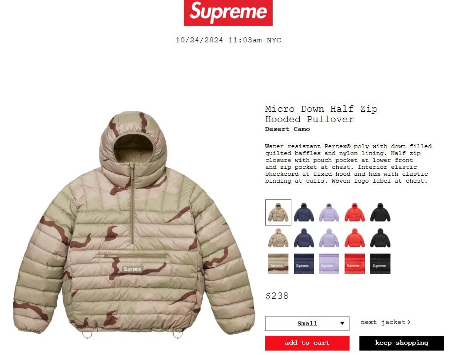Supreme 公式通販サイトで10月26日 Week10に発売予定の24FW 24AW