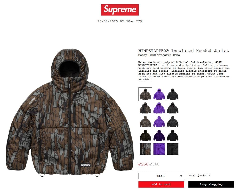 Supreme 25SS SALEが7/17から海外で開催中【国内開催未定