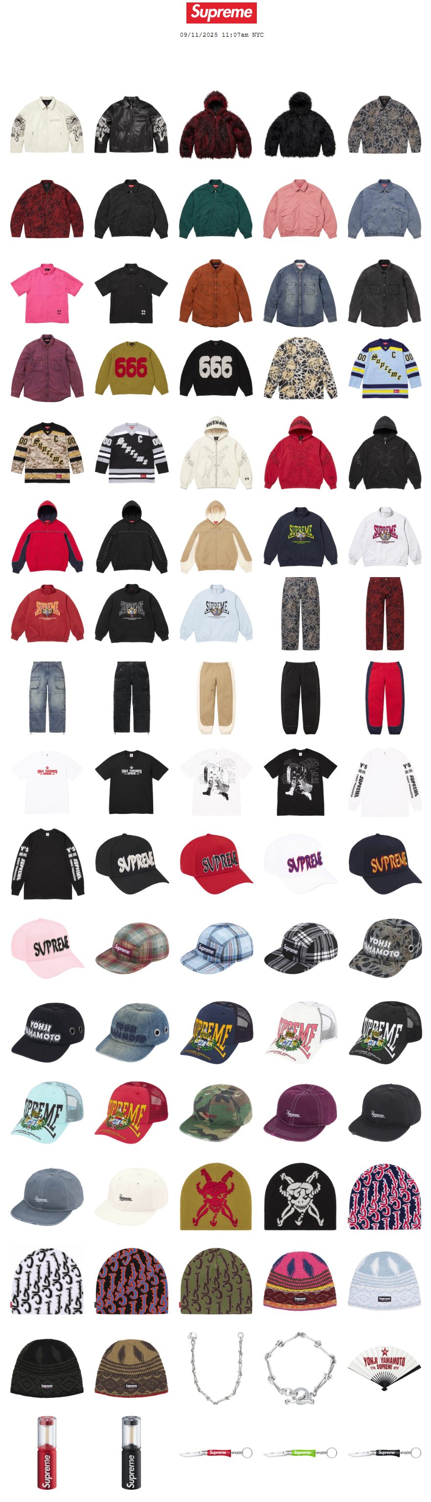Supreme 公式通販サイトで9月13日 Week3に発売予定の25FW 25AW