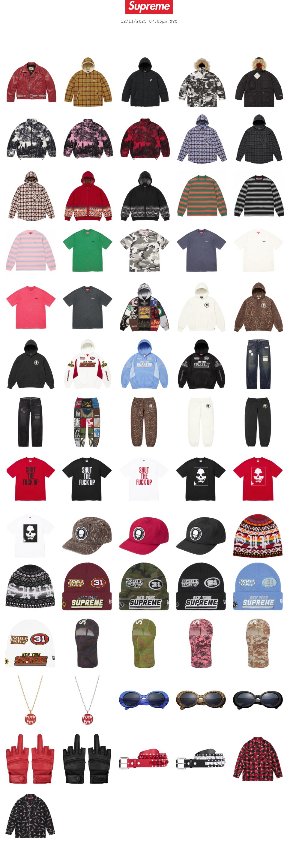 NUMBER NINE セット 前掛 スカート 本人期 名作 x SUPREME Supreme 公式通販サイトで12月13日 Week16に発売予定の25FW 25AW 新作