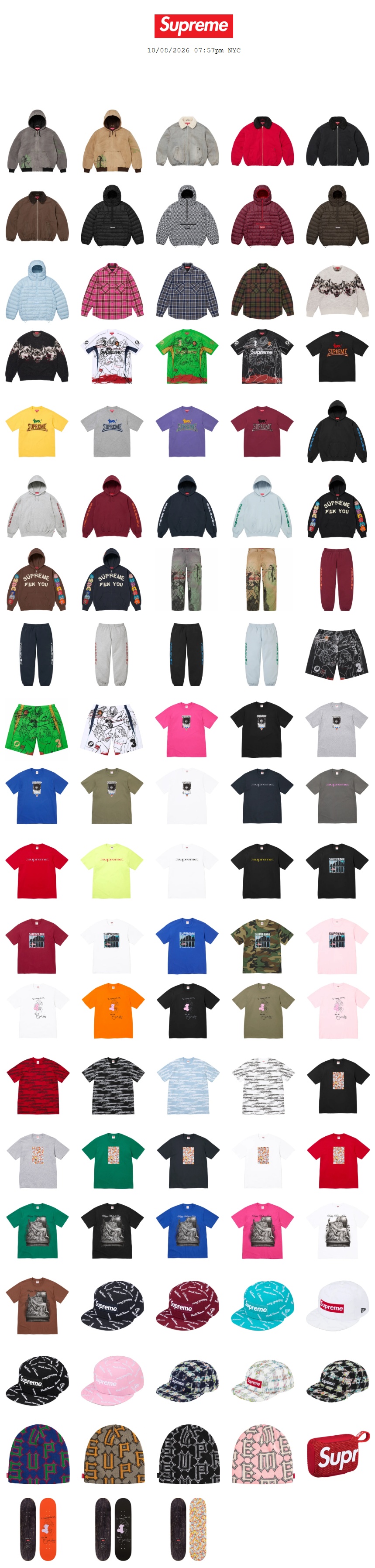 Supreme 公式通販サイトで10月10日 Week8に発売予定の26FW 26AW 新作